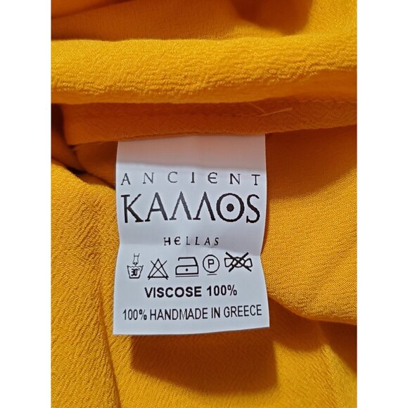 NWT Ancient Kallos Anthemio in Amber Embroidered Cold Shoulder Maxi Dress M - Picture 8 of 8